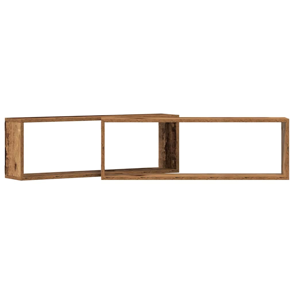 Vegghyller 2 pcs Gammelt tre 80 x 15 x 26 cm Konstruert tre