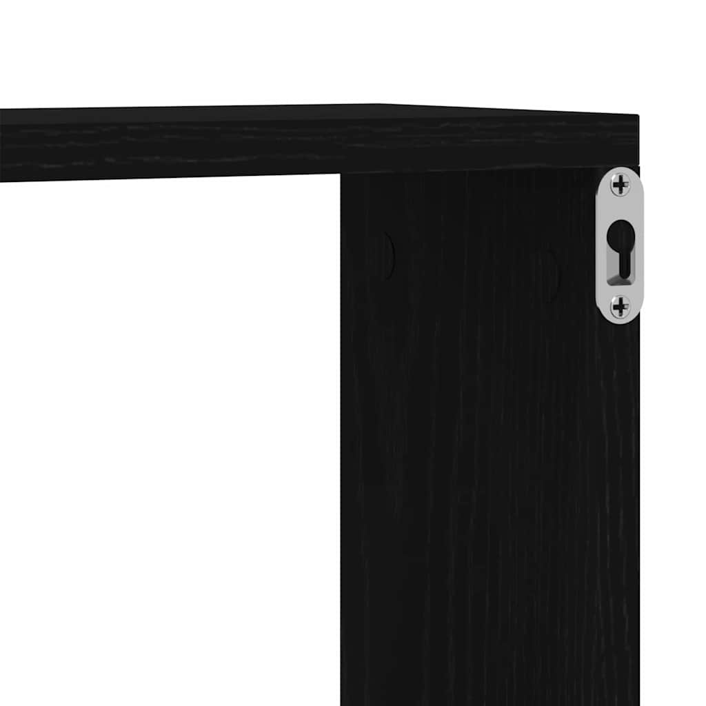 Vegghyller 2 pcs Svart Eik 60 x 15 x 23 cm Konstruert tre