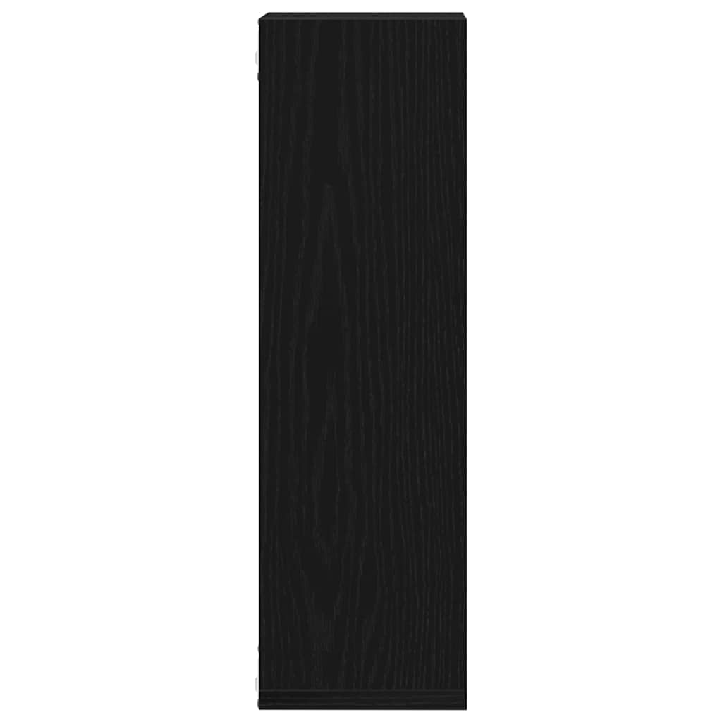 Vegghylle 2 pcs Svart Eik 50 x 15 x 85 cm Konstruert tre