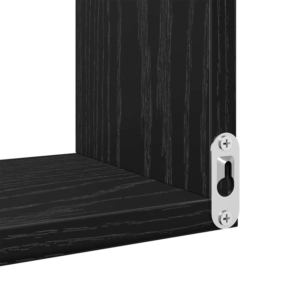Vegghylle med hylle Svart Eik 40 x 40 x 49,5 cm Konstruert tre
