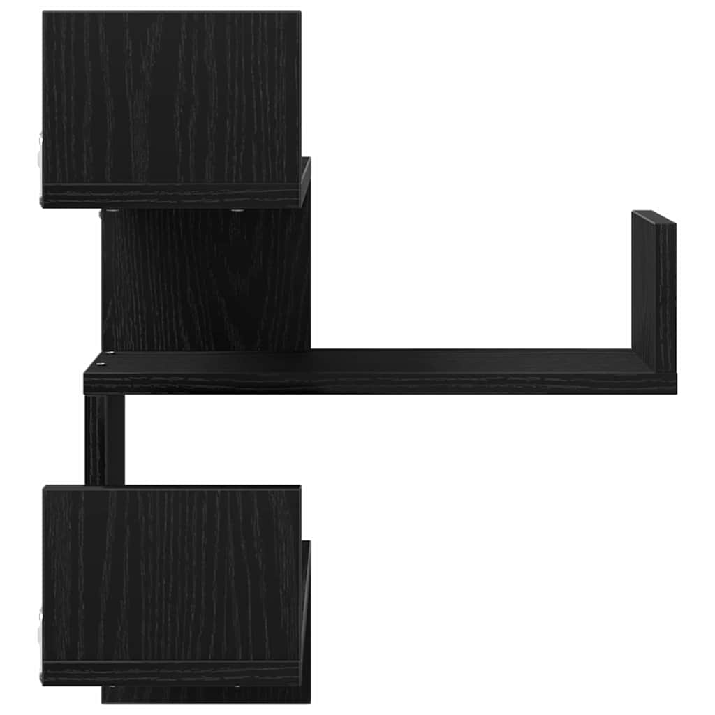 Vegghylle med hylle Svart Eik 40 x 40 x 49,5 cm Konstruert tre