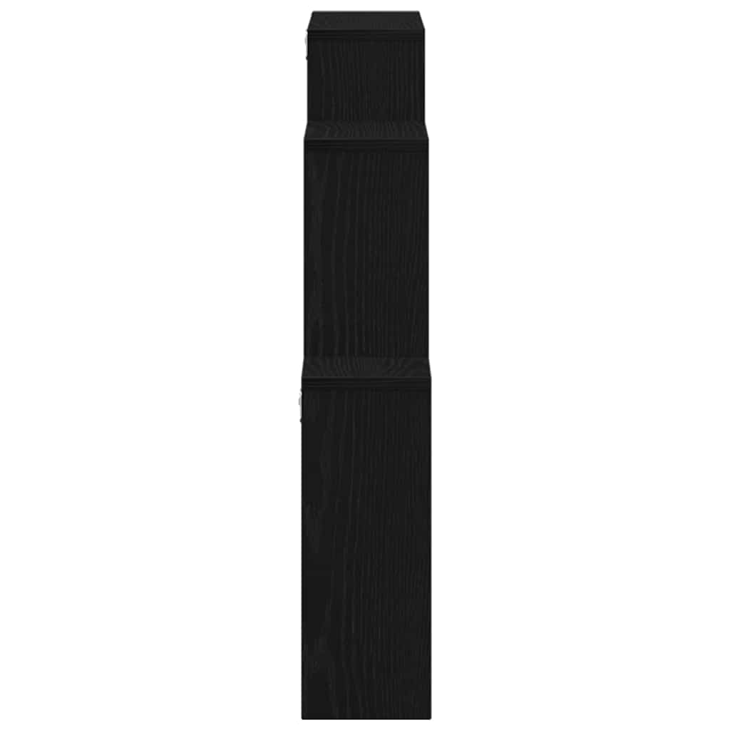 Vegghylle med hylle Svart Eik 80 x 15 x 78,5 cm Konstruert tre