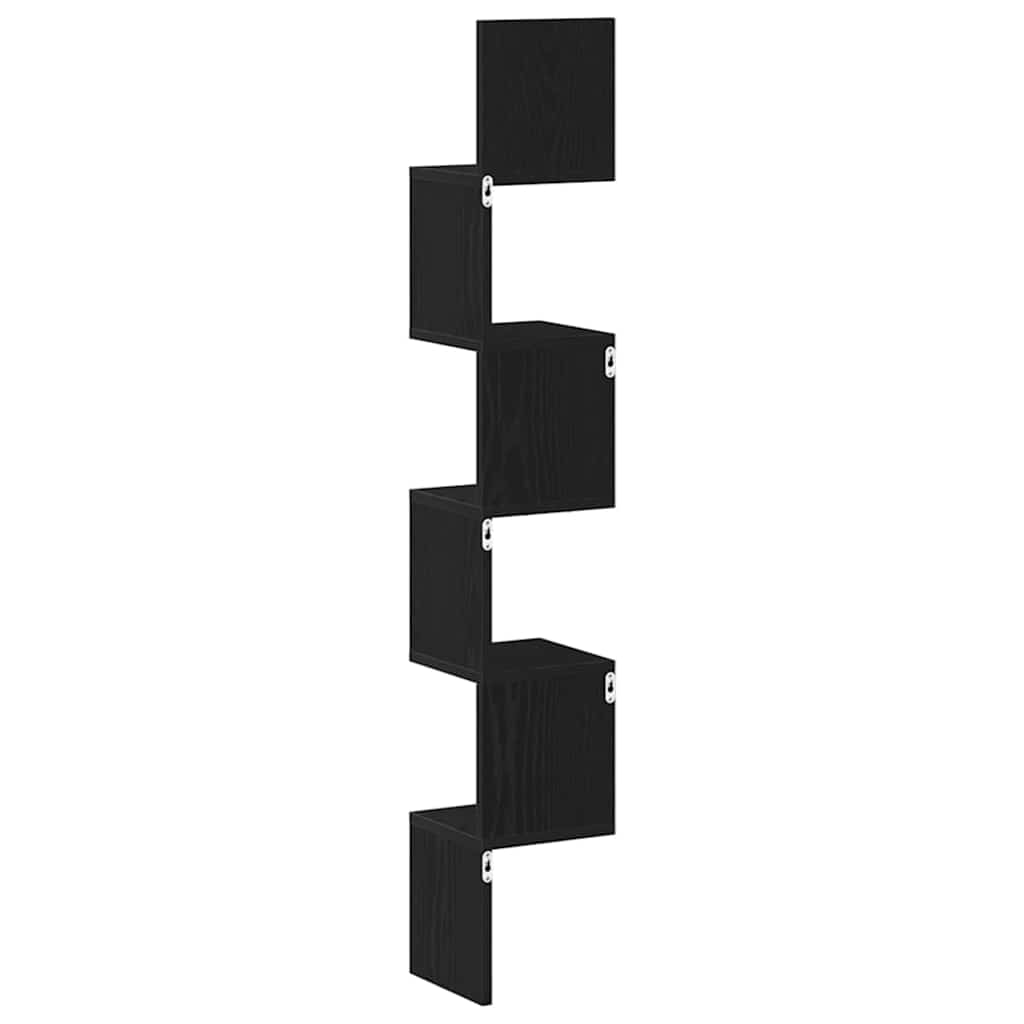 Hjørnehylle Svart Eik 20 x 20 x 127,5 cm Konstruert tre