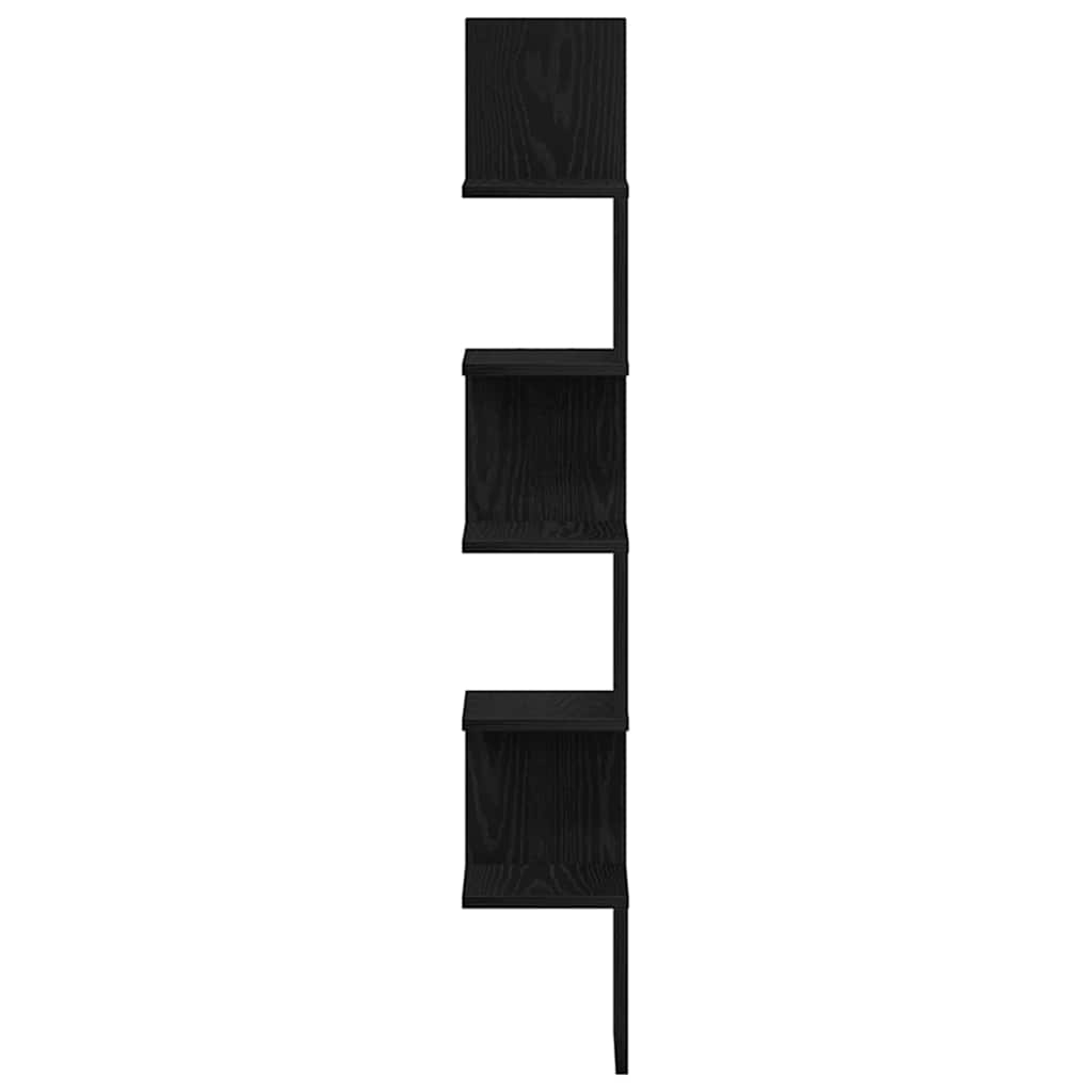 Hjørnehylle Svart Eik 20 x 20 x 127,5 cm Konstruert tre