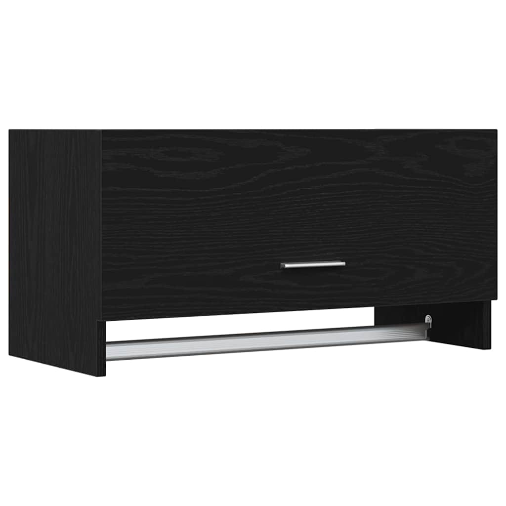 Garderobeskap Svart Eik 70 x 32,5 x 35 cm Konstruert tre