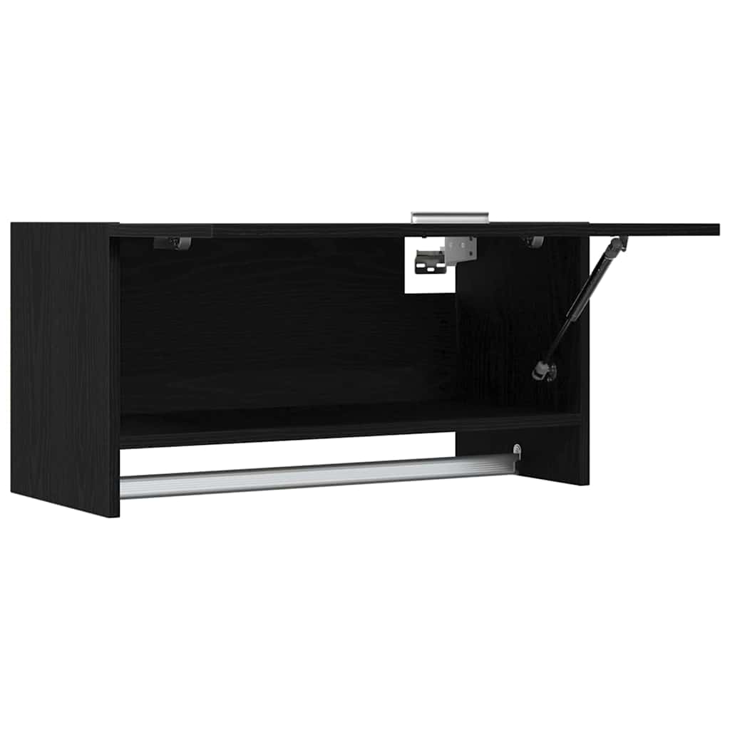 Garderobeskap Svart Eik 70 x 32,5 x 35 cm Konstruert tre