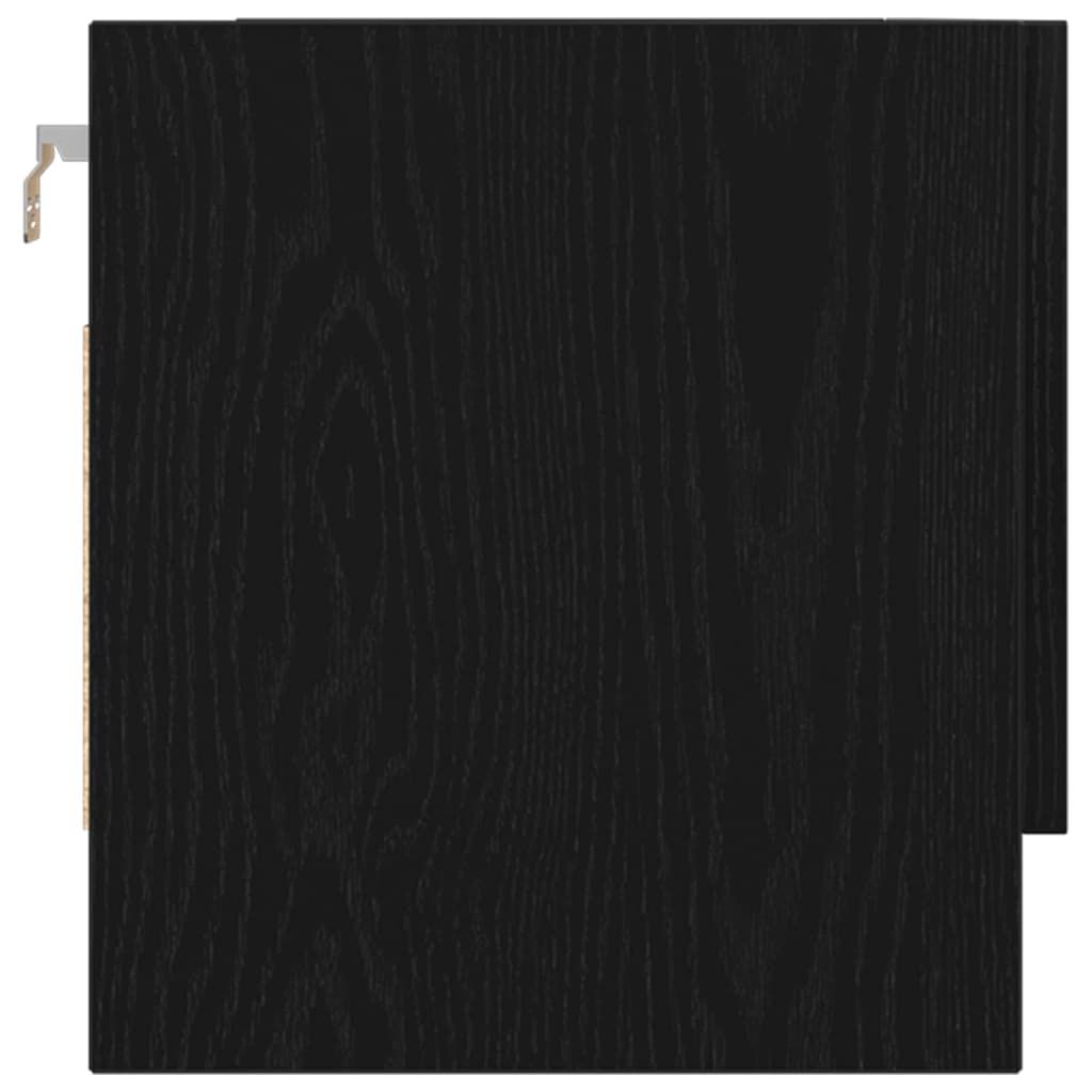 Garderobeskap Svart Eik 70 x 32,5 x 35 cm Konstruert tre