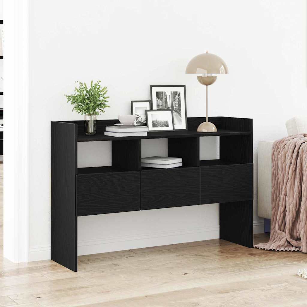 Serviesskap med skuff Svart Eik 105 x 30 x 70 cm Konstruert tre