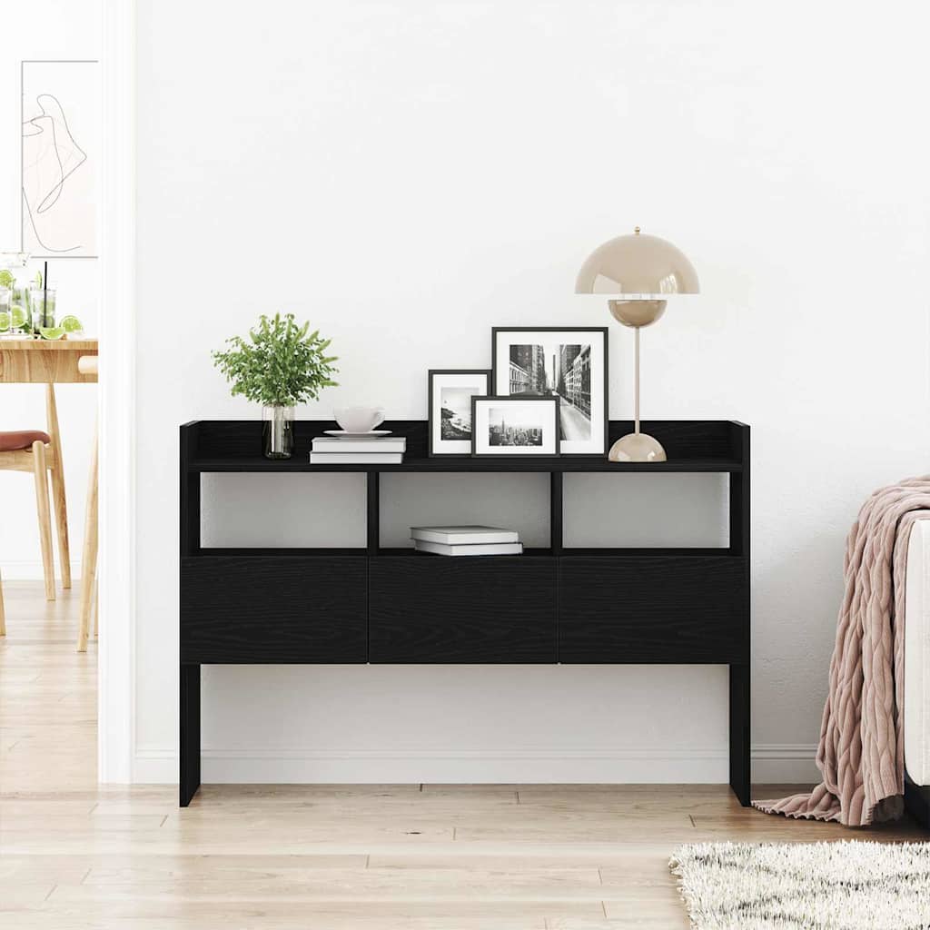 Serviesskap med skuff Svart Eik 105 x 30 x 70 cm Konstruert tre