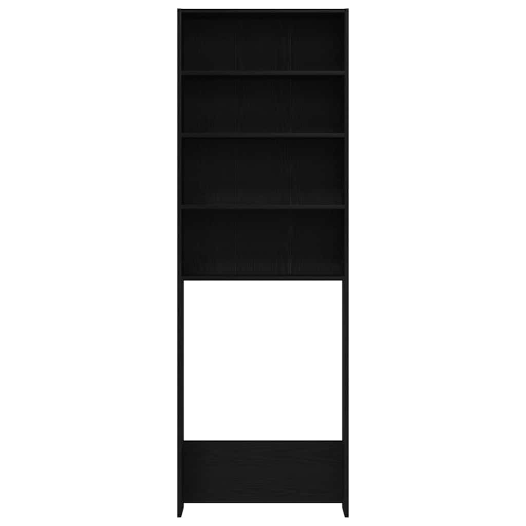 Vaskemaskinskap Svart Eik 64 x 24 x 190 cm Konstruert tre
