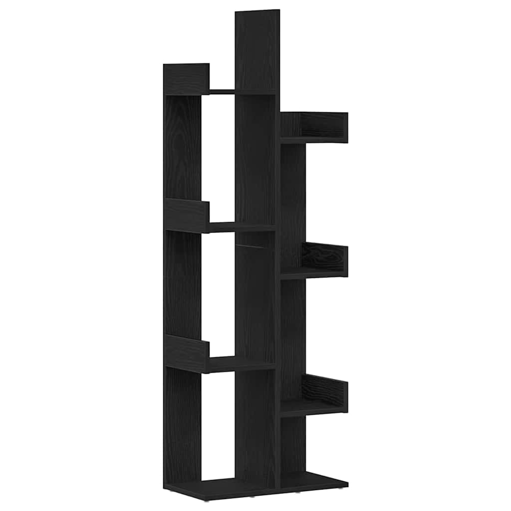 Bokhylle Svart Eik 48 x 25,5 x 140 cm Konstruert tre