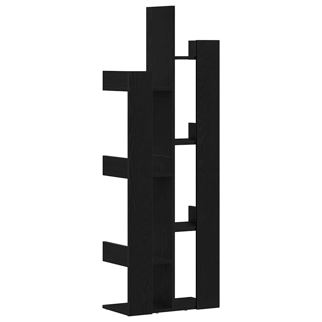 Bokhylle Svart Eik 48 x 25,5 x 140 cm Konstruert tre