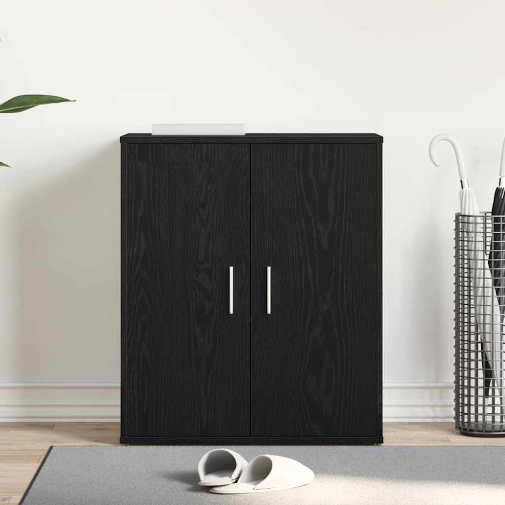 Sko Skap med hylle Svart Eik 60 x 35 x 70 cm Konstruert tre
