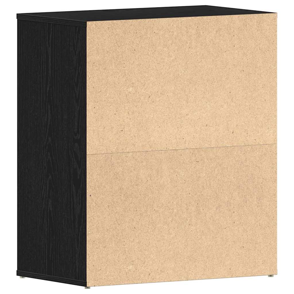 Sko Skap med hylle Svart Eik 60 x 35 x 70 cm Konstruert tre