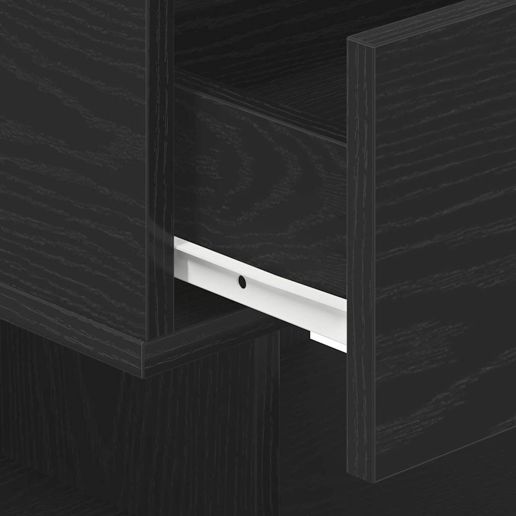 Nattbordskap 2 pcs Svart Eik 40 x 35 x 65 cm Konstruert tre