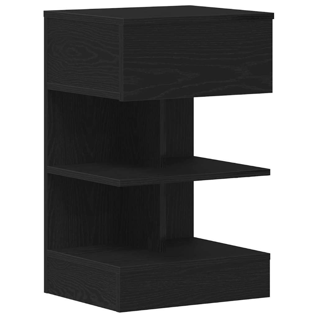 Nattbordskap 2 pcs Svart Eik 40 x 35 x 65 cm Konstruert tre