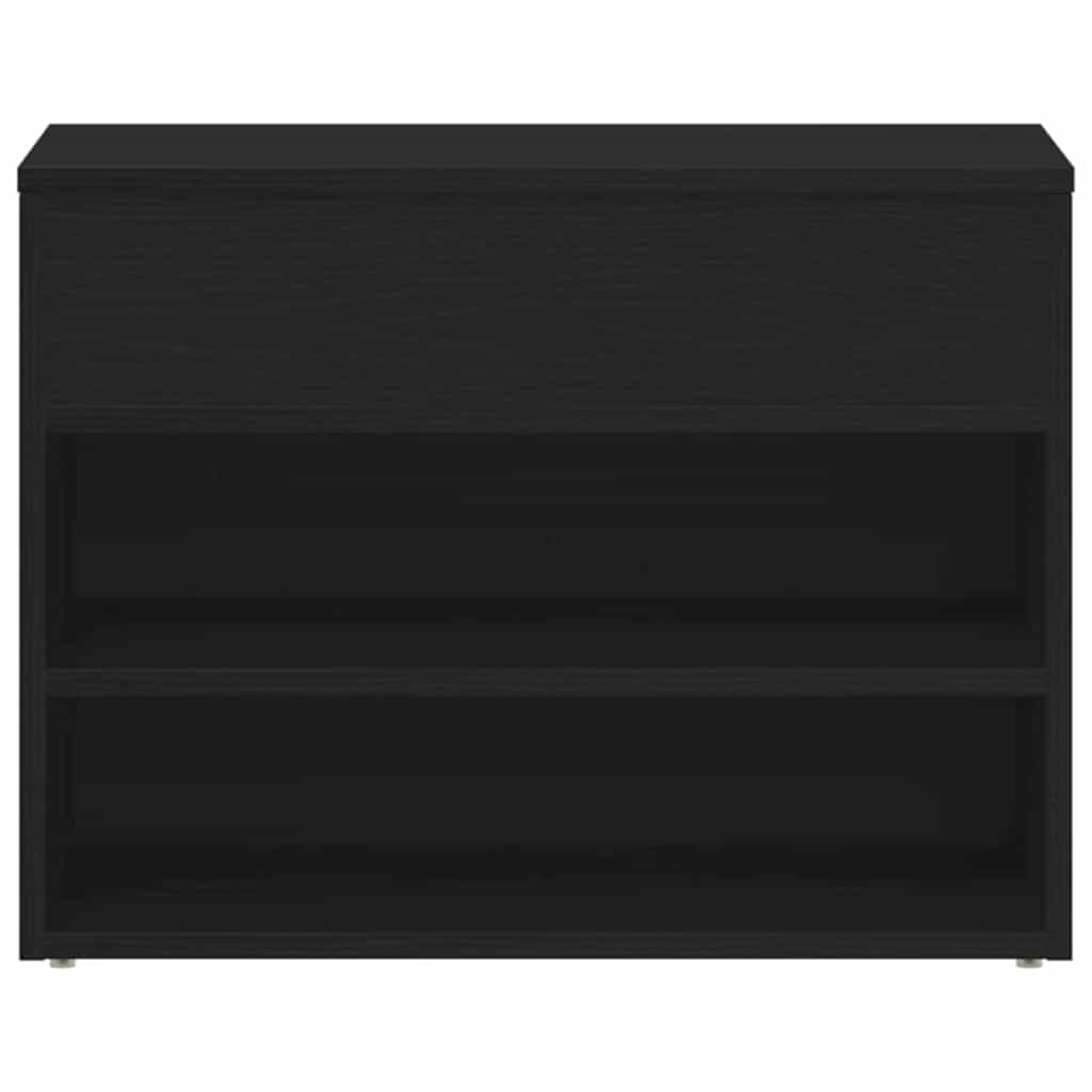 Skobenk med hylle Svart Eik 60 x 30 x 45 cm Konstruert tre
