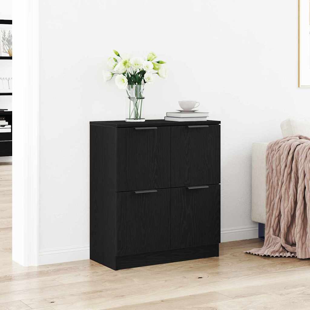 Serviesskap Svart Eik 60 x 30 x 70 cm Konstruert tre vidaXL