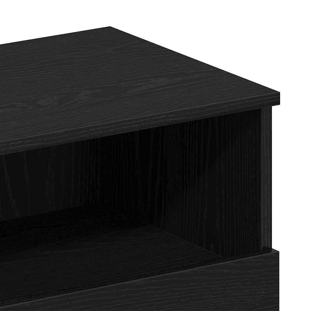 Nattbordskap 2 pcs Svart Eik 40 x 35 x 65 cm Konstruert tre