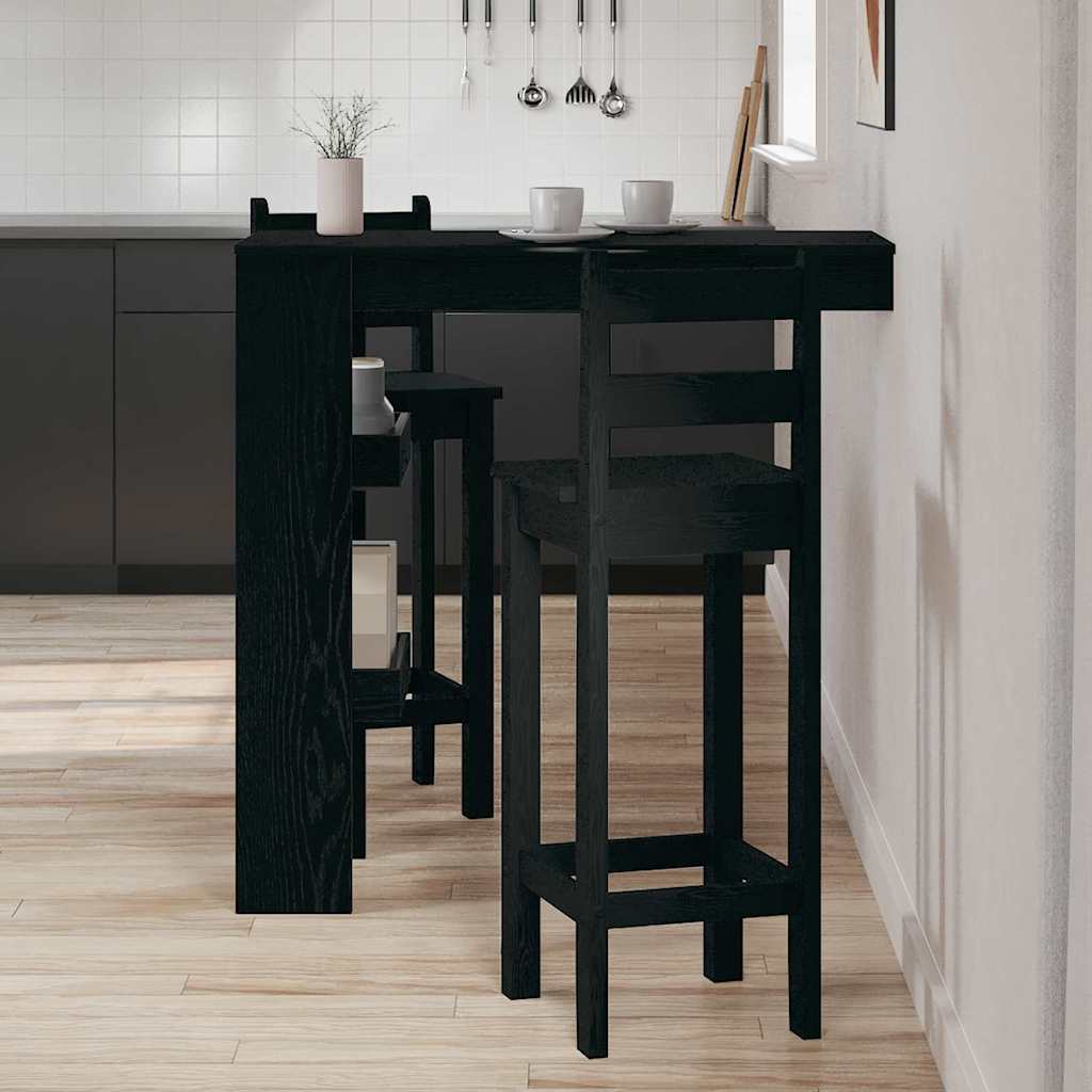 Veggbart Bord Svart Eik 102 x 45 x 103,5 cm Konstruert tre