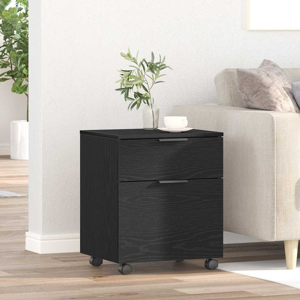 Arkivskap med skuff Svart Eik 45 x 38 x 54 cm Konstruert tre