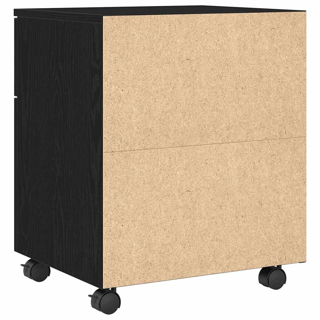 Arkivskap med skuff Svart Eik 45 x 38 x 54 cm Konstruert tre