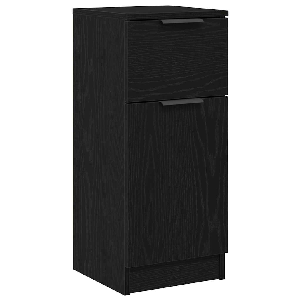 Serviesskap 2 pcs Svart Eik 30 x 30 x 70 cm Konstruert tre