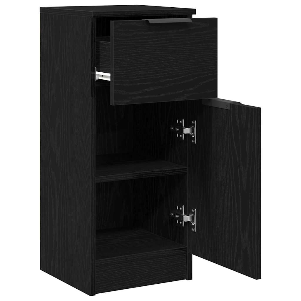 Serviesskap 2 pcs Svart Eik 30 x 30 x 70 cm Konstruert tre