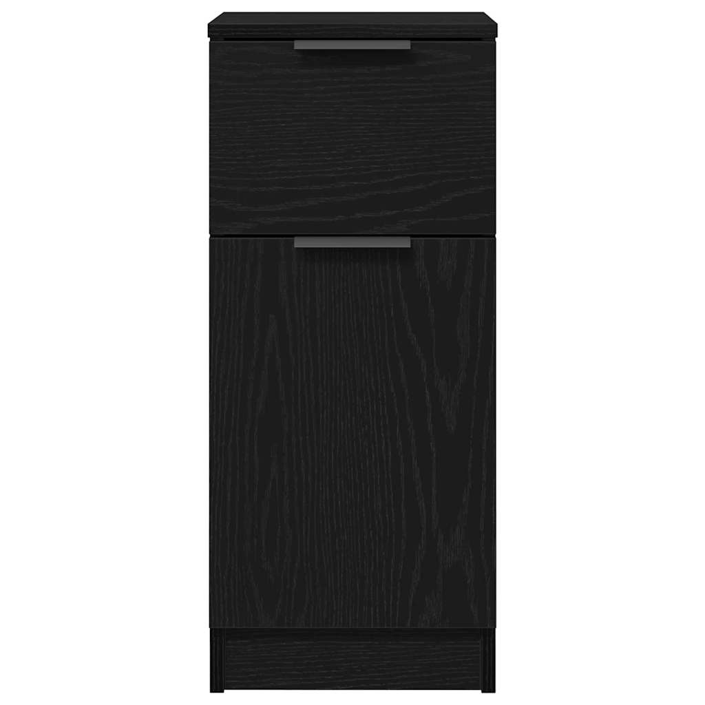 Serviesskap 2 pcs Svart Eik 30 x 30 x 70 cm Konstruert tre