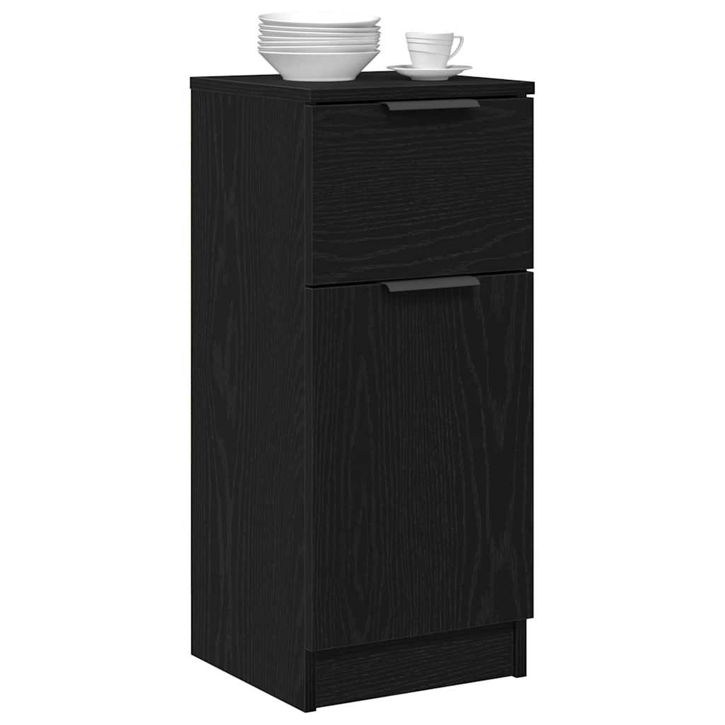 Serviesskap 2 pcs Svart Eik 30 x 30 x 70 cm Konstruert tre