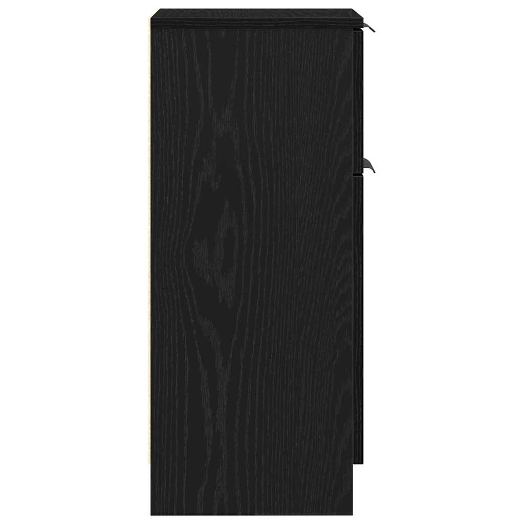 Serviesskap 2 pcs Svart Eik 30 x 30 x 70 cm Konstruert tre