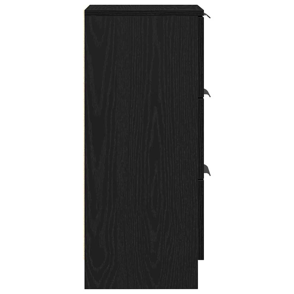 Serviesskap 2 pcs Svart Eik 30 x 30 x 70 cm Konstruert tre