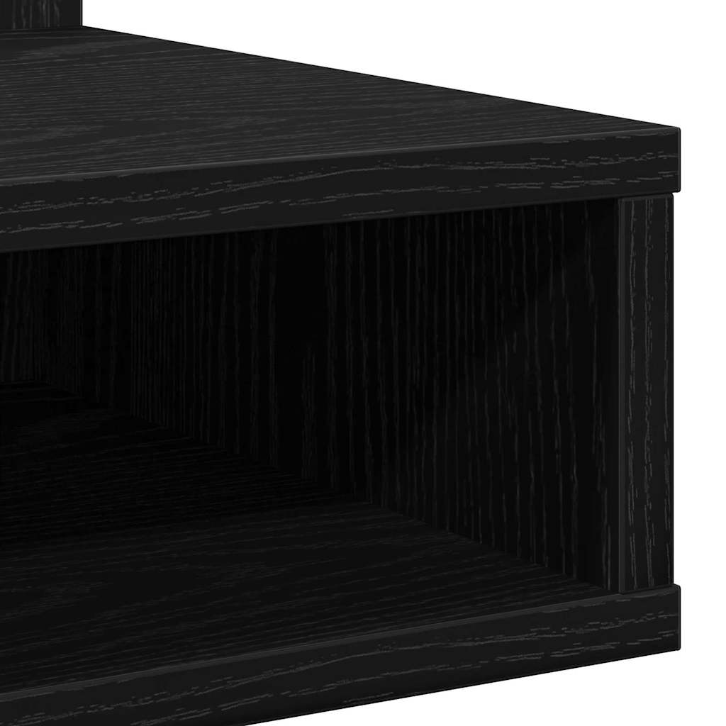 Speilskap med hylle Svart Eik 90 x 31,5 x 62 cm Konstruert tre