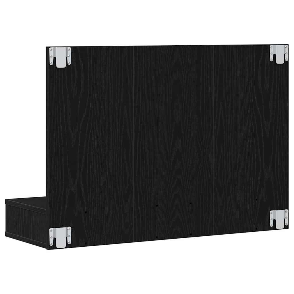 Speilskap med hylle Svart Eik 90 x 31,5 x 62 cm Konstruert tre