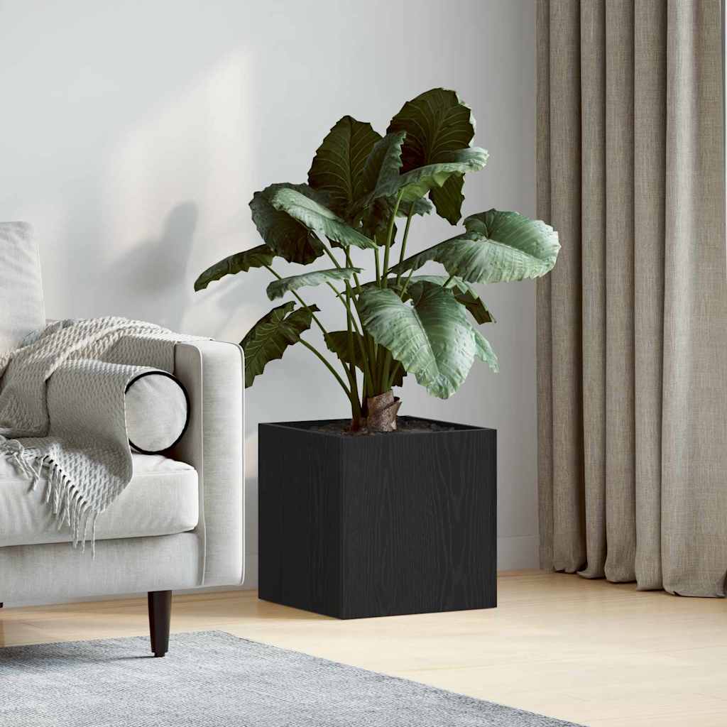 Blomsterkasse Svart Eik 40 x 40 x 40 cm Konstruert tre