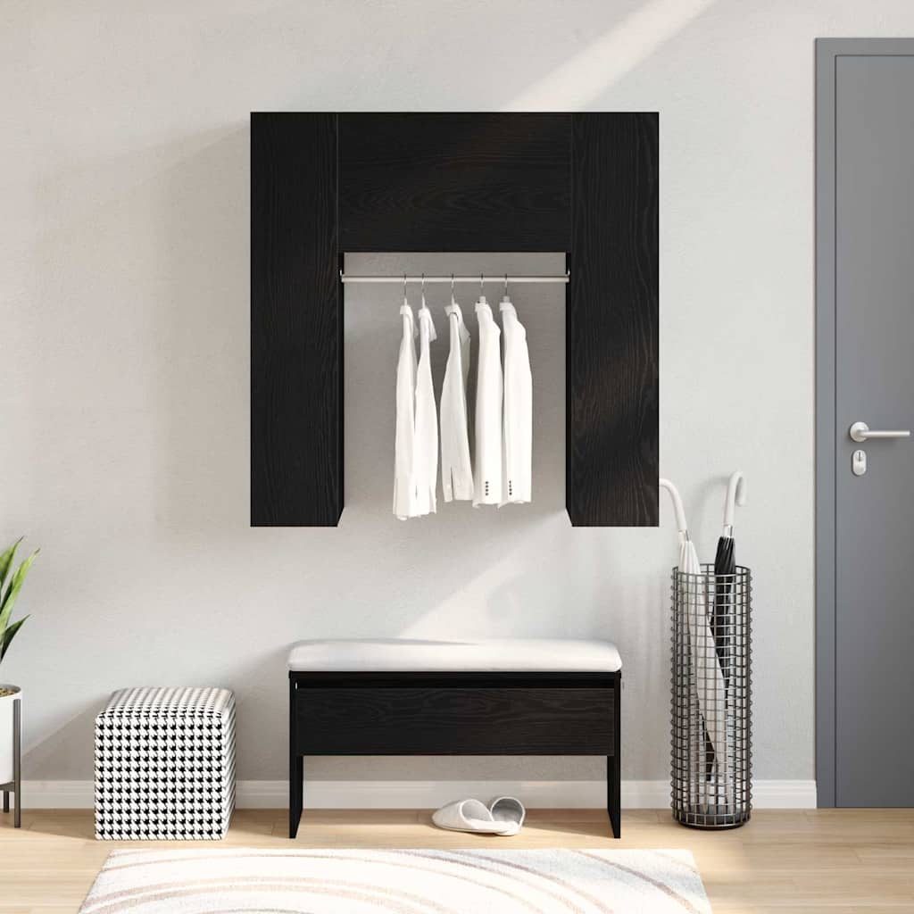 Gangskap med hylle Svart Eik 97,5 x 37 x 99 cm Konstruert tre