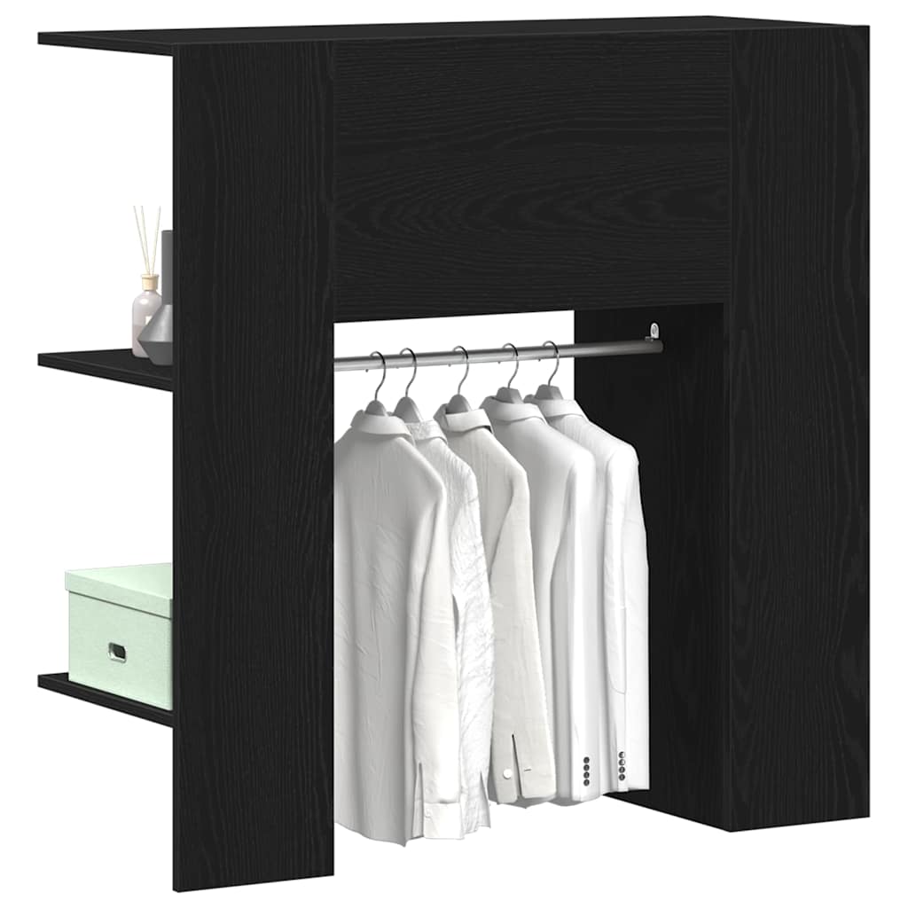 Gangskap med hylle Svart Eik 97,5 x 37 x 99 cm Konstruert tre