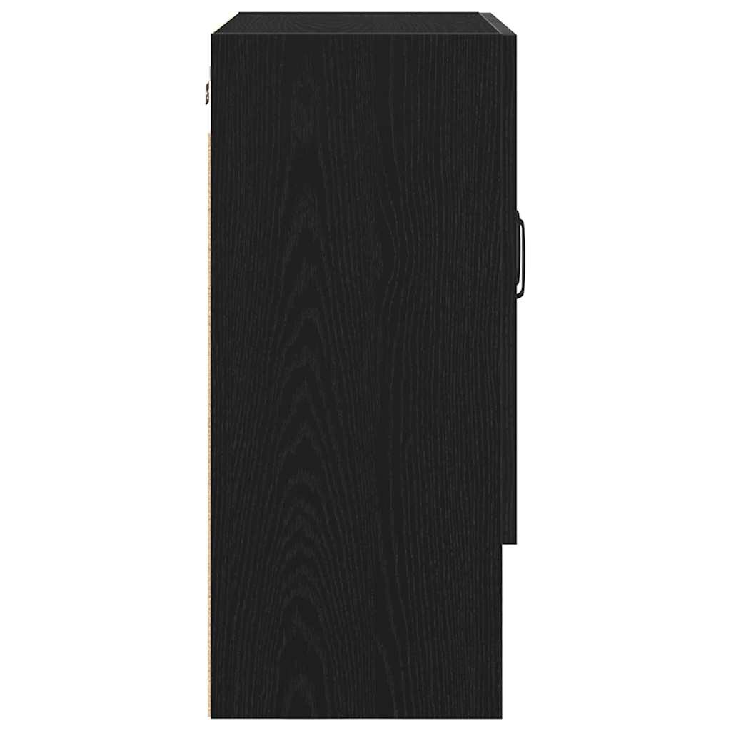 Veggskap Veggmontert Svart Eik 60 x 30 x 70 cm Konstruert tre
