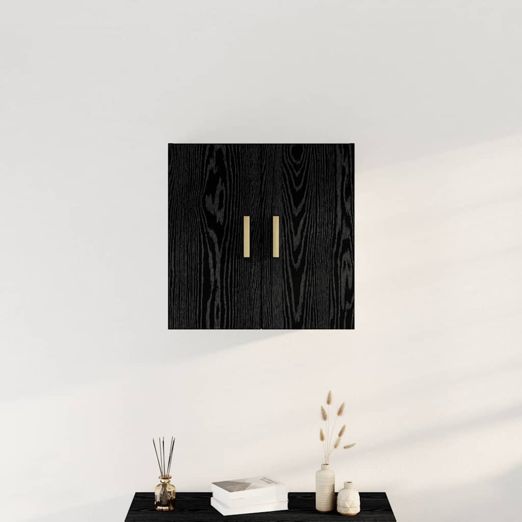 Veggskap Veggmontert Svart Eik 60 x 30 x 60 cm Konstruert tre