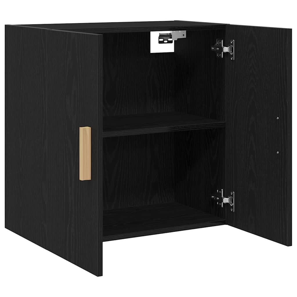 Veggskap Veggmontert Svart Eik 60 x 30 x 60 cm Konstruert tre
