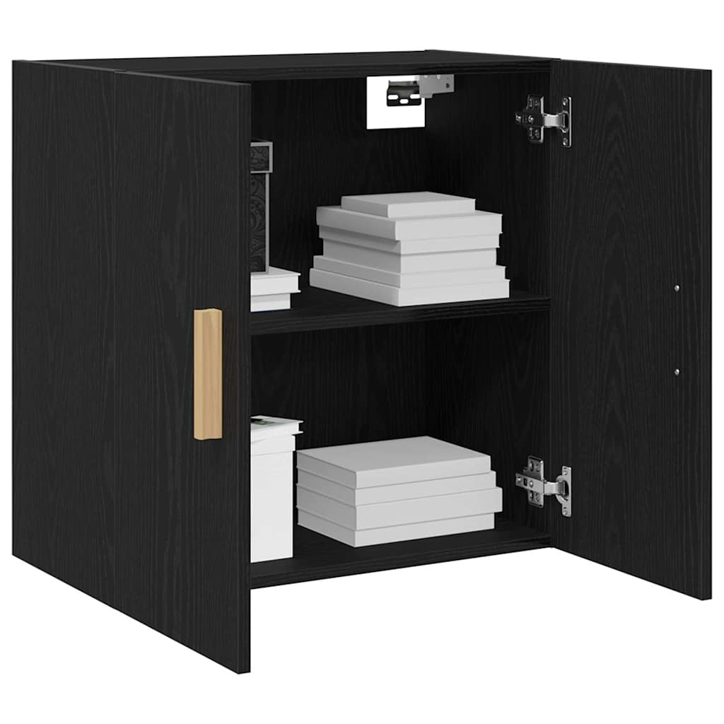 Veggskap Veggmontert Svart Eik 60 x 30 x 60 cm Konstruert tre