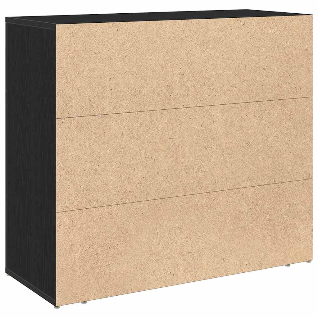 Serviesskap Svart Eik 80 x 33 x 70 cm Konstruert tre vidaXL