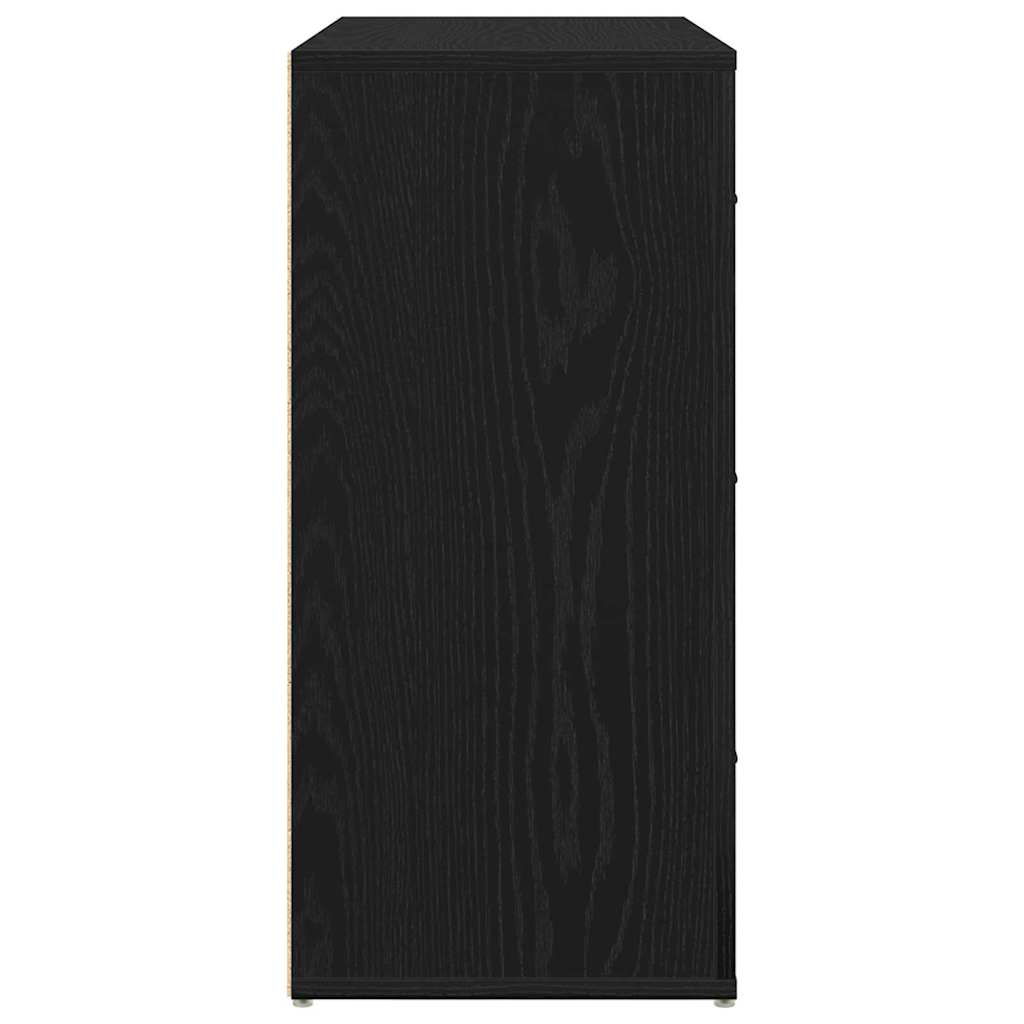 Serviesskap med skuff Svart Eik 80 x 33 x 70 cm Konstruert tre