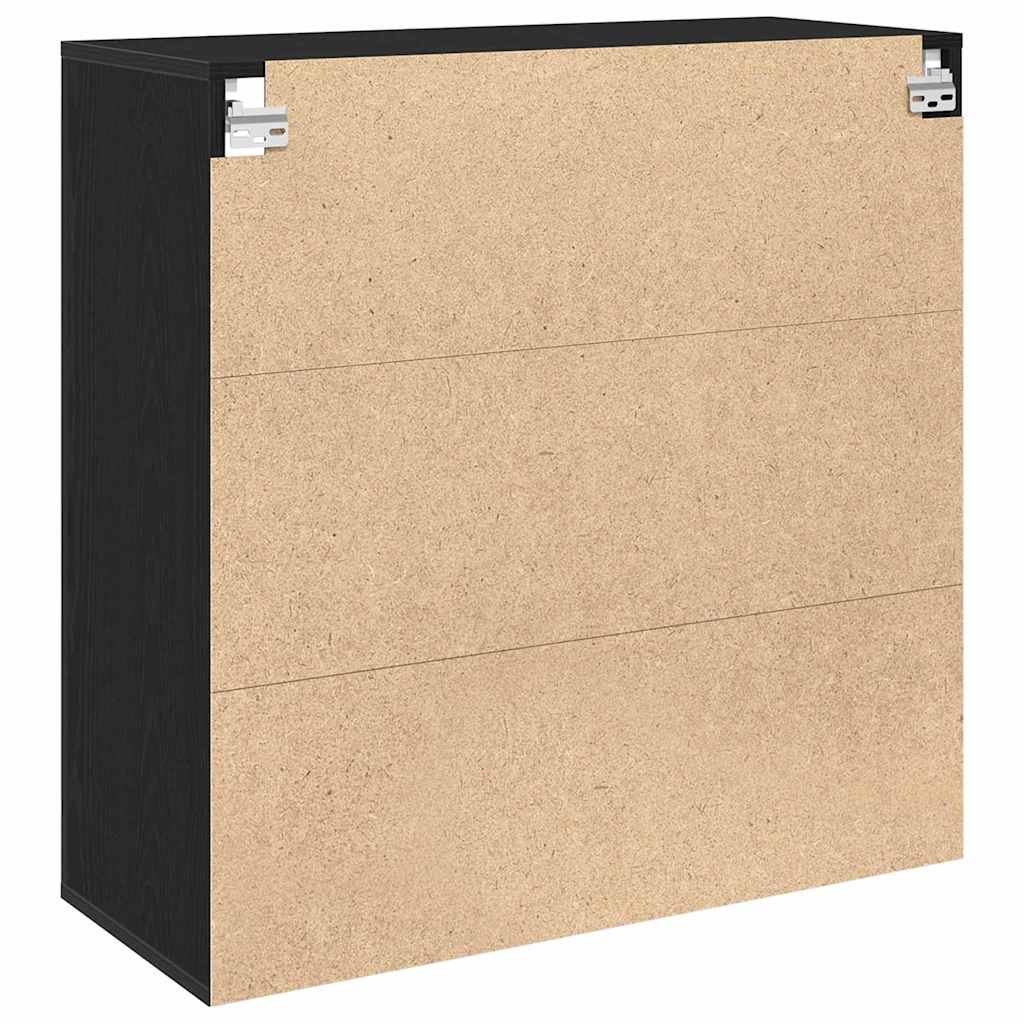 Veggskap med hylle Svart Eik 80 x 33 x 80 cm Konstruert tre