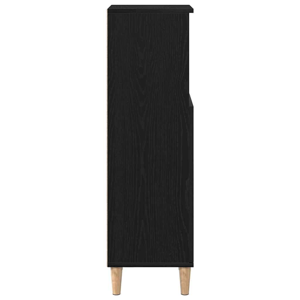 Baderomskap med hylle Svart Eik 30 x 30 x 100 cm Konstruert tre