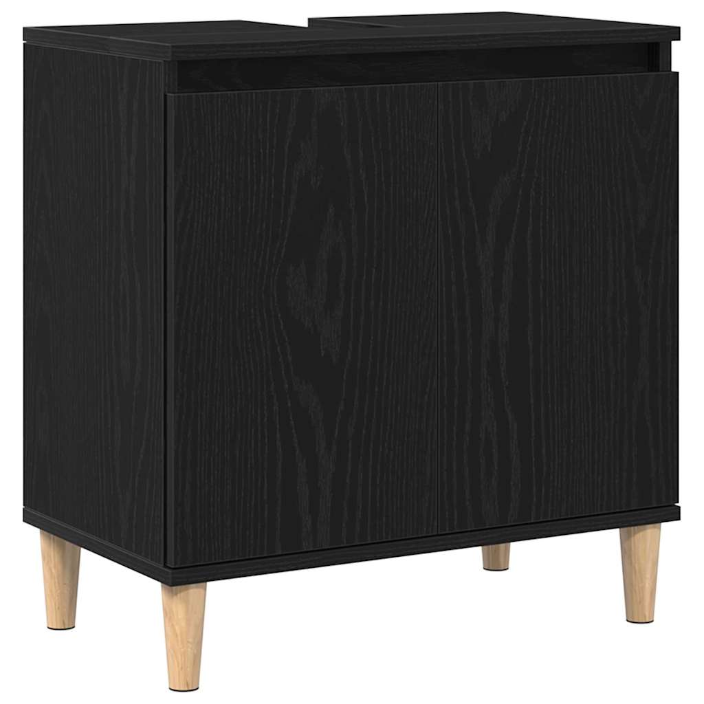 Baderomsvaskeskap Svart Eik 58 x 33 x 60 cm Konstruert tre