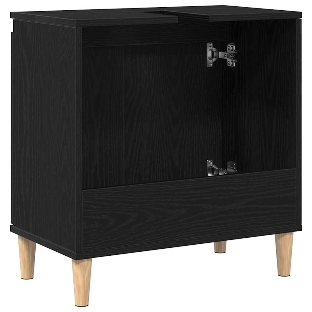 Baderomsvaskeskap Svart Eik 58 x 33 x 60 cm Konstruert tre