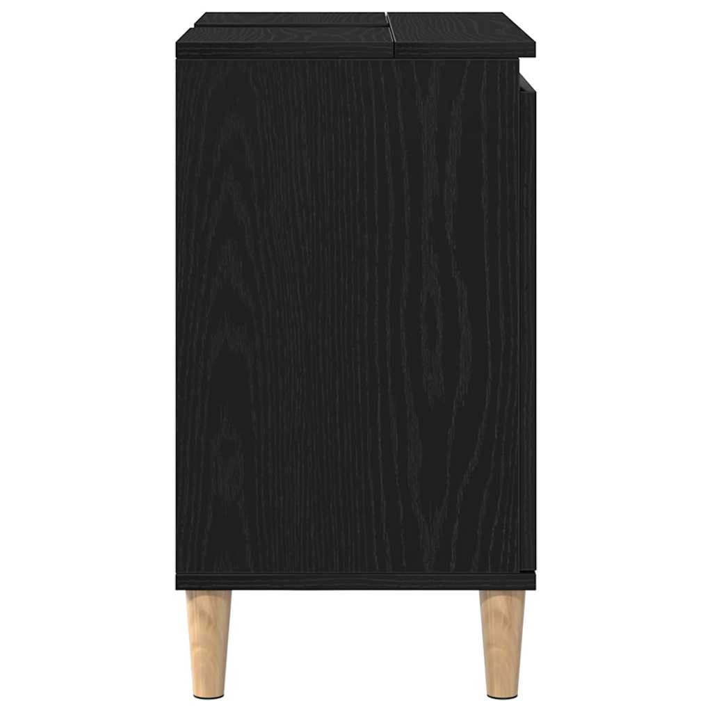 Baderomsvaskeskap Svart Eik 58 x 33 x 60 cm Konstruert tre