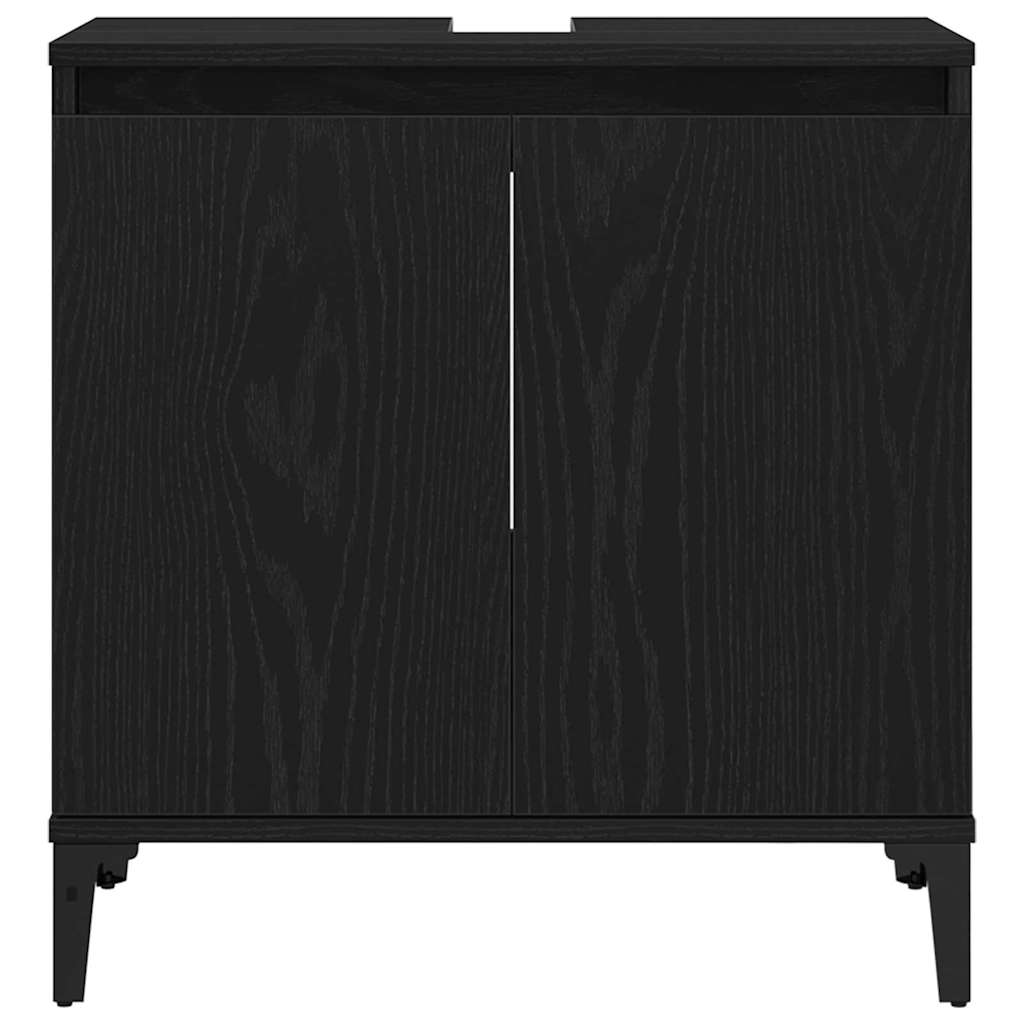 Baderomsvaskeskap Svart Eik 58 x 33 x 60 cm Konstruert tre