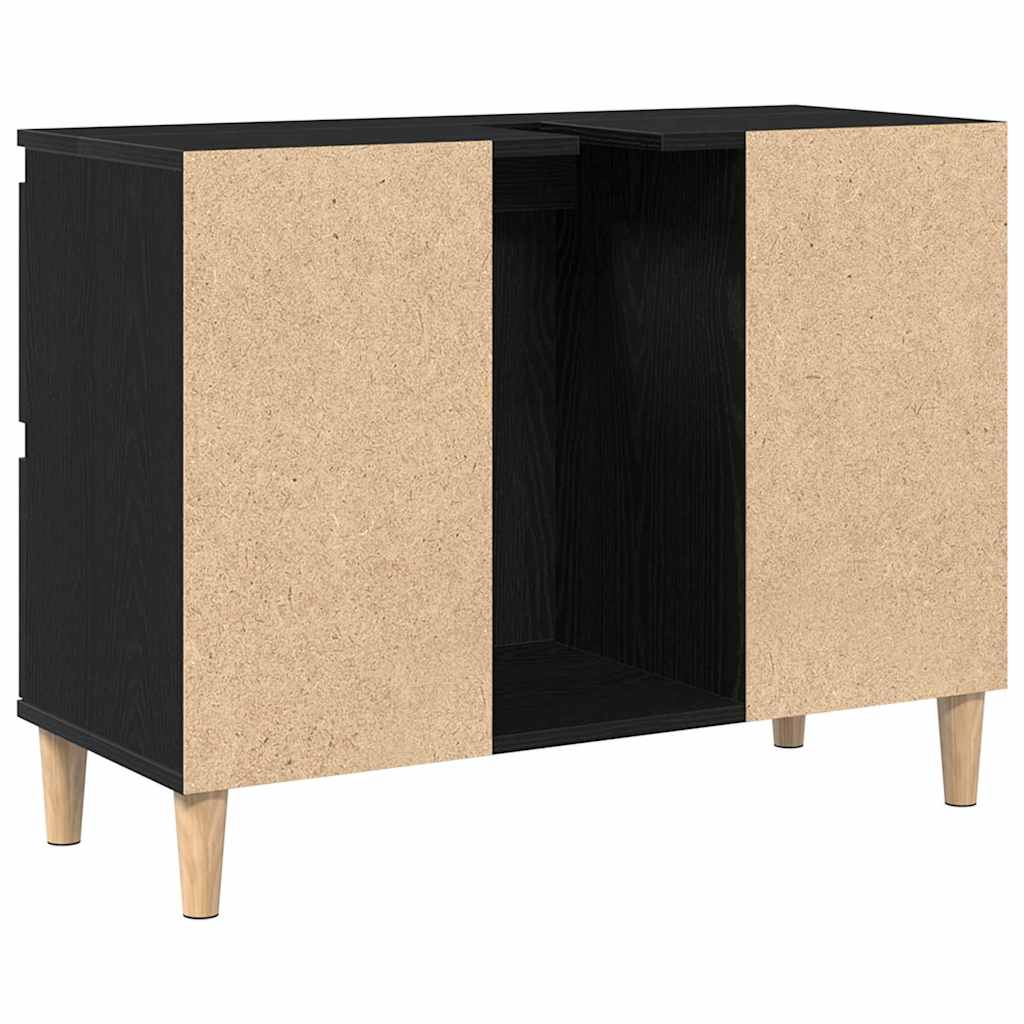 Baderomsvaskeskap Svart Eik 80 x 33 x 60 cm Konstruert tre